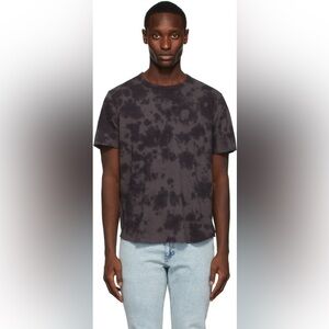 rag &‎ bone Grey Haydon Tie Dye Short Sleeve Linen Cotton Blend T-Shirt Medium